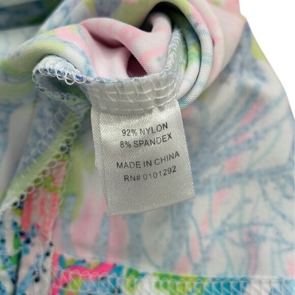 Lulu B. Womens V-Neck Top 3/4 Sleeves Size XL Blue Pink Ocean Shell Tropical - Picture 7 of 8